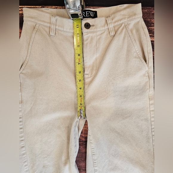 J. Crew Women's Size 25 Hi-Rise Wide Leg Crop 20 inch Natural Cream Pants - Picture 7 of 9